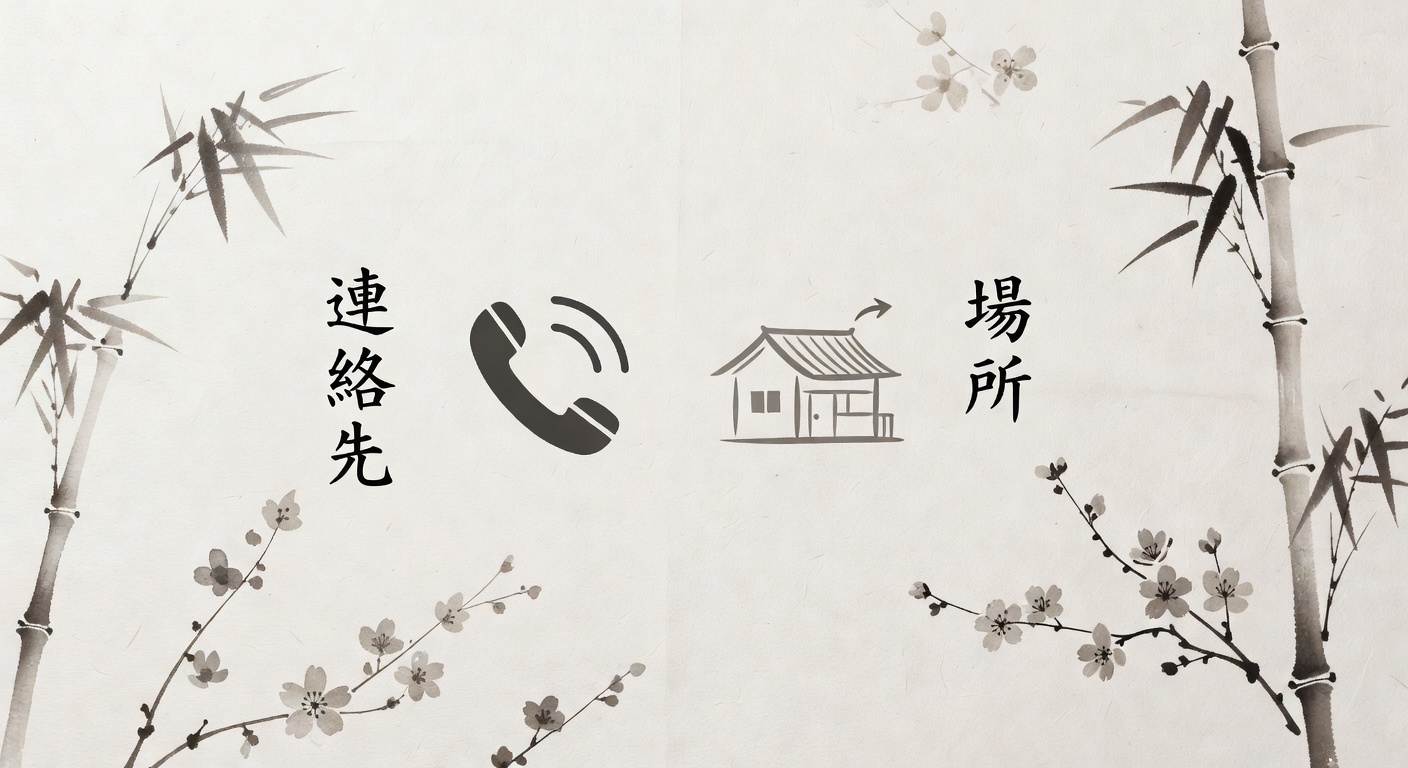 連絡先と場所アイコンのデザインビジュアル